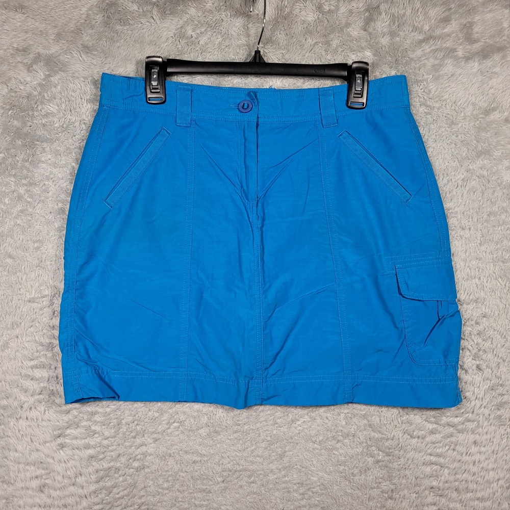 Lands' End Blue Cargo Skort Womens 10 Cotton Blend Outdoor Casual